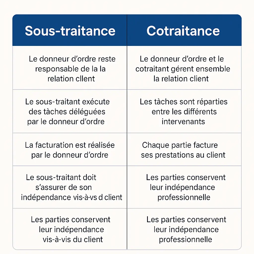 sous traitance co traitance expert comptable